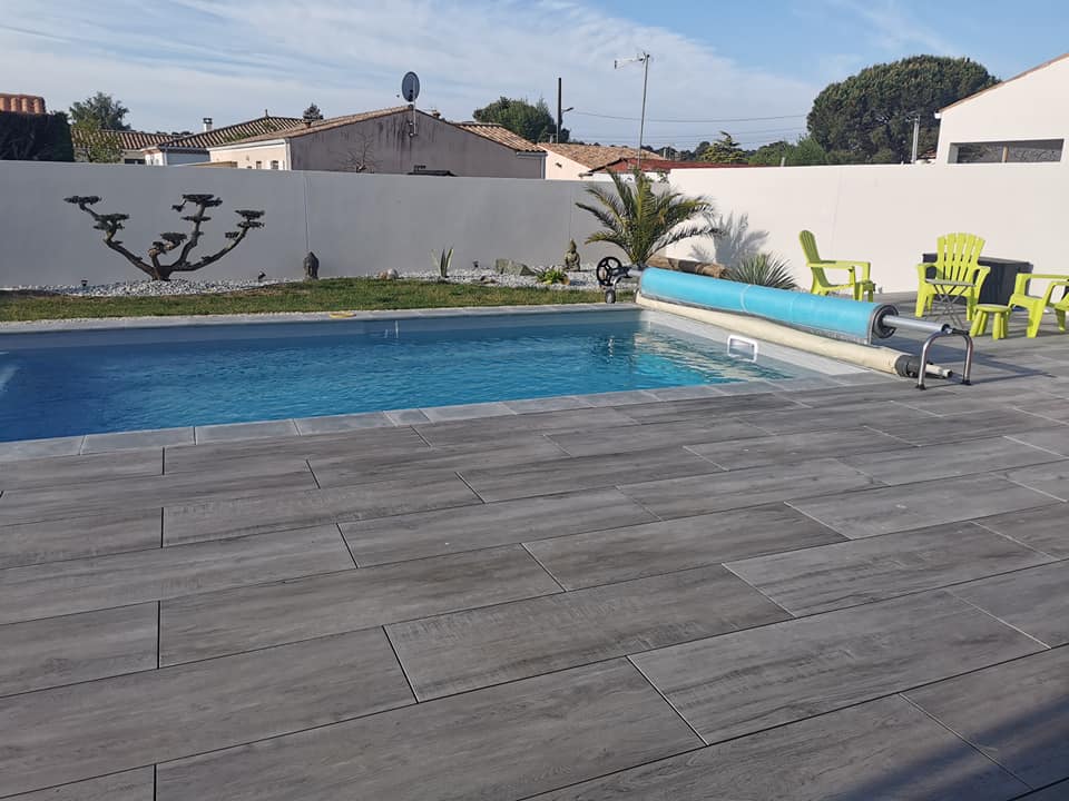 Dalles grès cérame sur plots